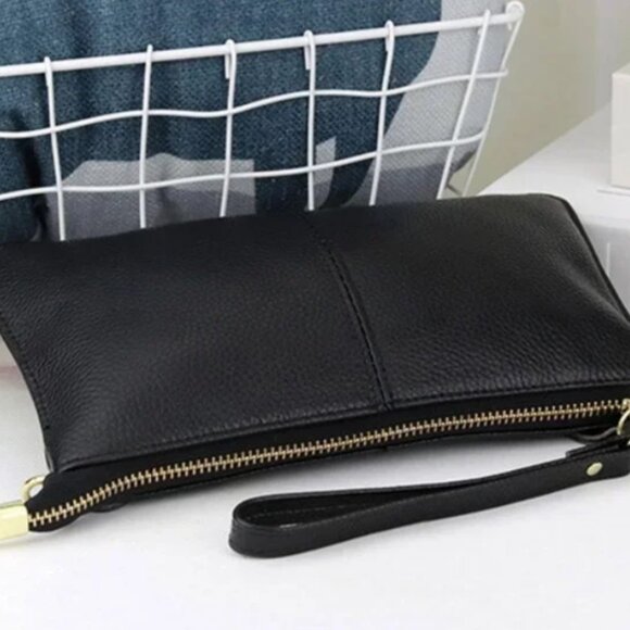 Yellow Leather Crossbody Wristlet Clutch Shoulder Bag Handbag Purse. 2 S… - Picture 6 of 12